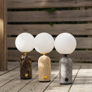 Accu-tafellamp Torrano, travertin beige by Globen Lighting in Beige, Opaalwit – product photo 5 of 5
