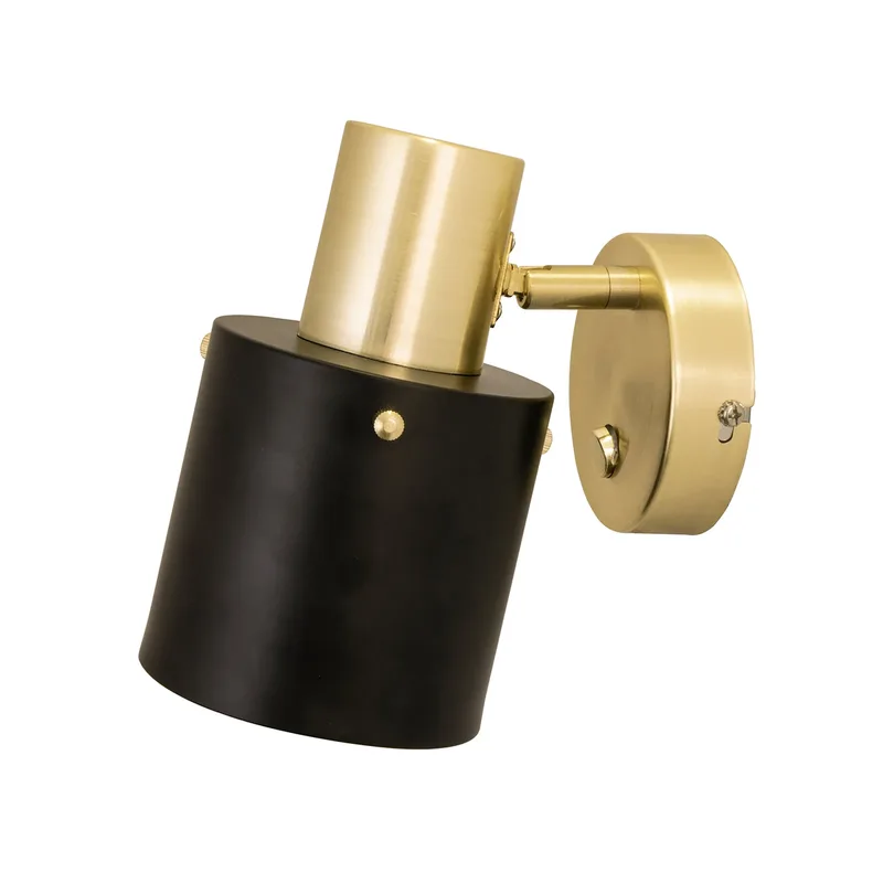 Clark 1 Wandleuchte Schwarz-Messing gebürstet by Globen Lighting – product photo
