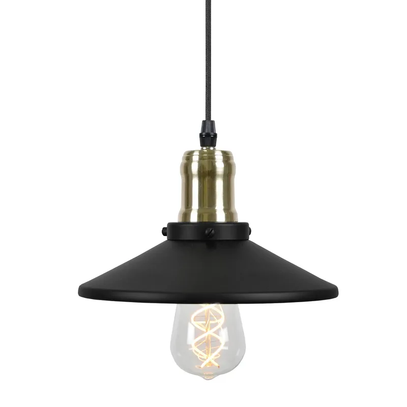 Disc Pendelleuchte mini Mattschwarz-Messing gebürstet by Globen Lighting – product photo