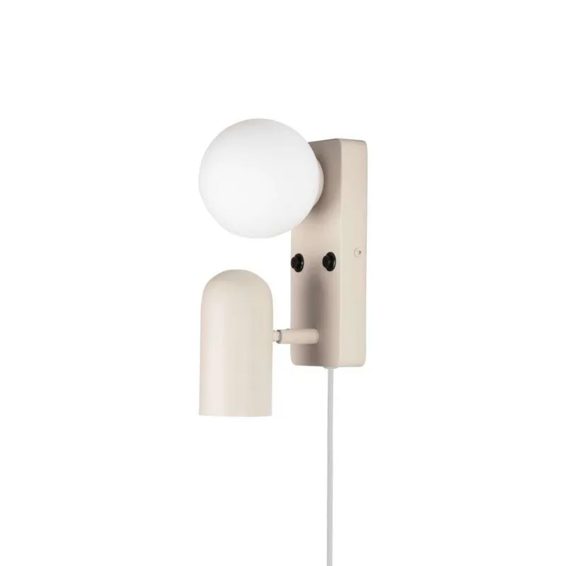 Doppio wandlamp beige, hoogte 24 cm, 2-lamps von Globen Lighting – Produktfoto