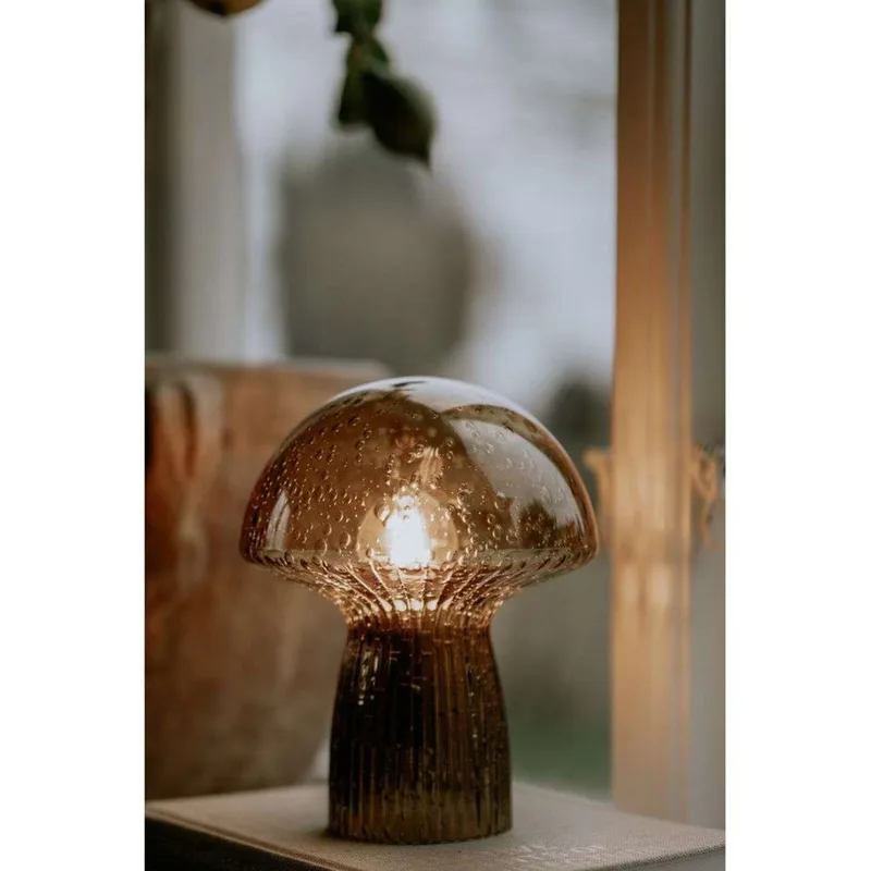Fungo 16 tafellamp, bruin, helder, 20 cm by Globen Lighting – product photo