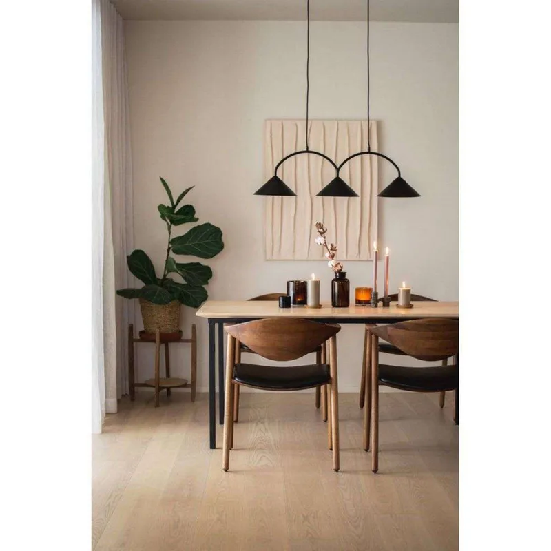 hanglamp CURVE 3, 3-lamps, 95 cm by Globen Lighting in Beige – product photo