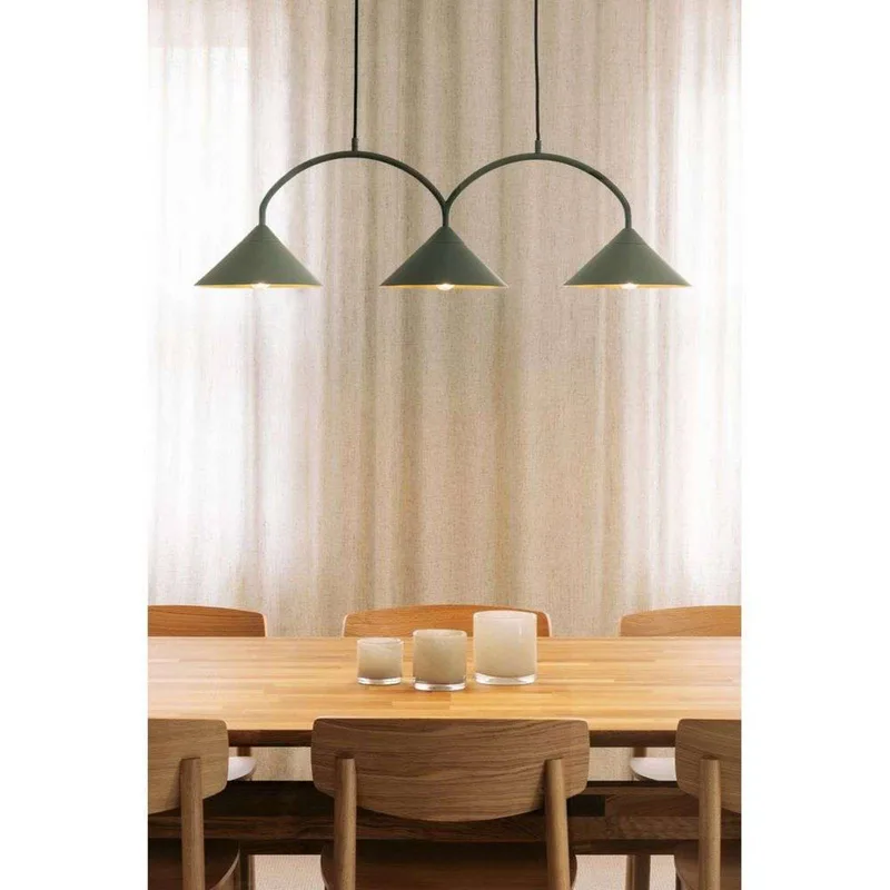hanglamp CURVE 3, 3-lamps, 95 cm by Globen Lighting in Green – product photo 2 of 2