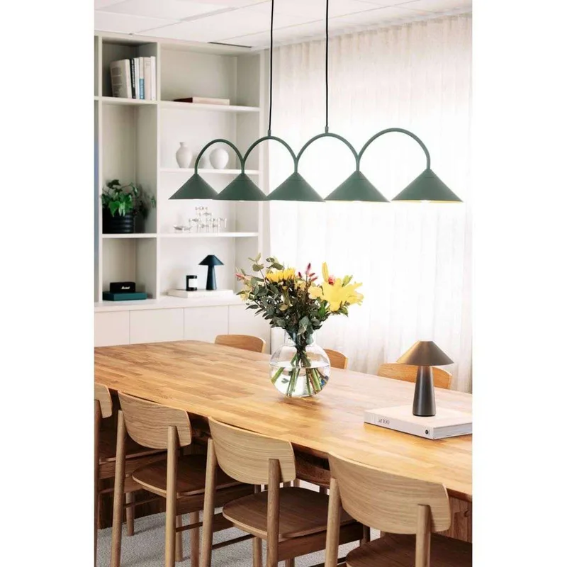 hanglamp CURVE 5, 5-lamps, 165 cm från Globen Lighting i Grön – produktbild 3 av 5