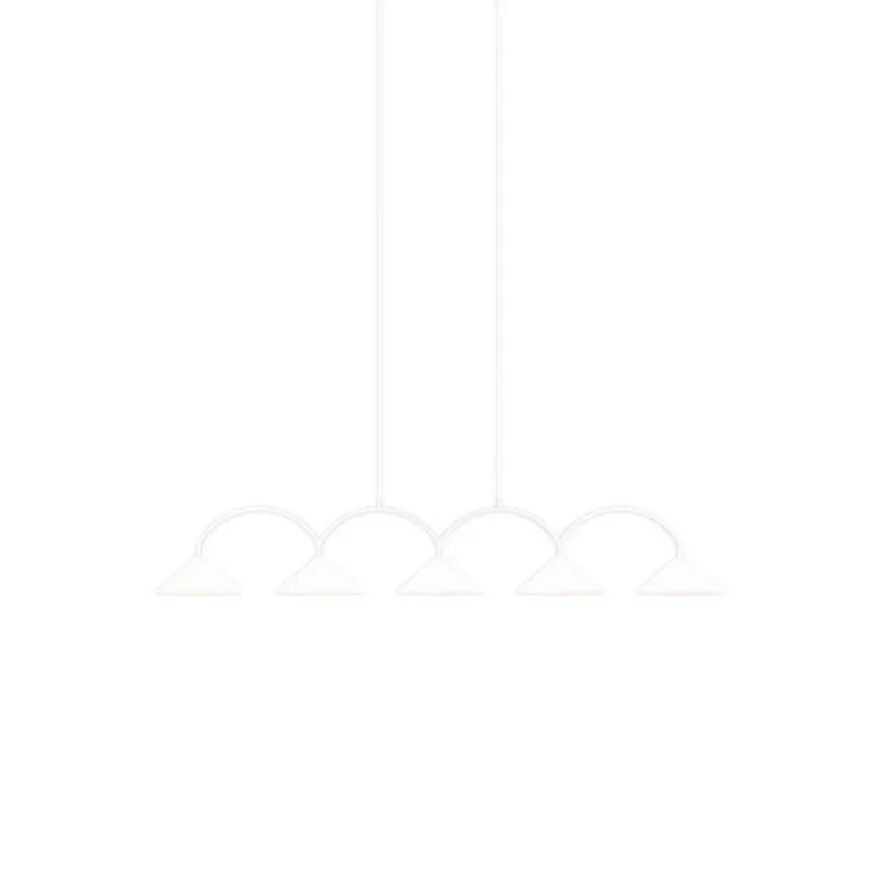 hanglamp CURVE 5, 5-lamps, 165 cm de Globen Lighting en Blanc – photo du produit