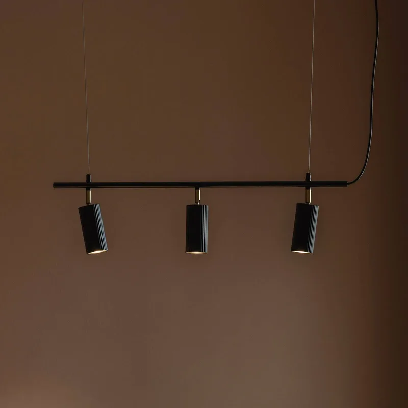 hanglamp Hubble 3 lengte 75 cm, 3-lamps de Globen Lighting en Noir – photo du produit