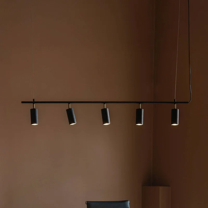 hanglamp Hubble 5 lengte 130 cm, 3-lamps by Globen Lighting in Black – product photo