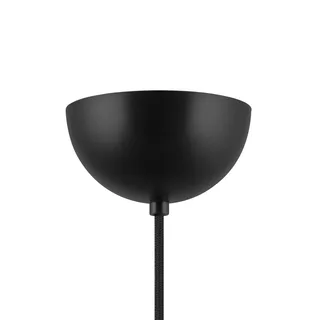 hanglamp Lou 5 wit bouclé/zwarte stof de Globen Lighting en Blanc, Noir – photo du produit 5 sur 5