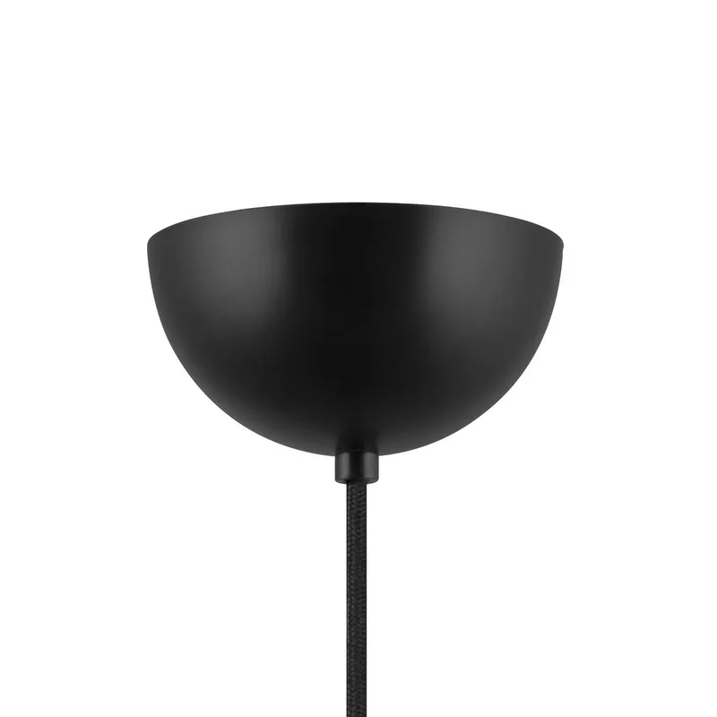 hanglamp Lou 5 wit bouclé/zwarte stof de Globen Lighting en Blanc, Noir – photo du produit 5 sur 5