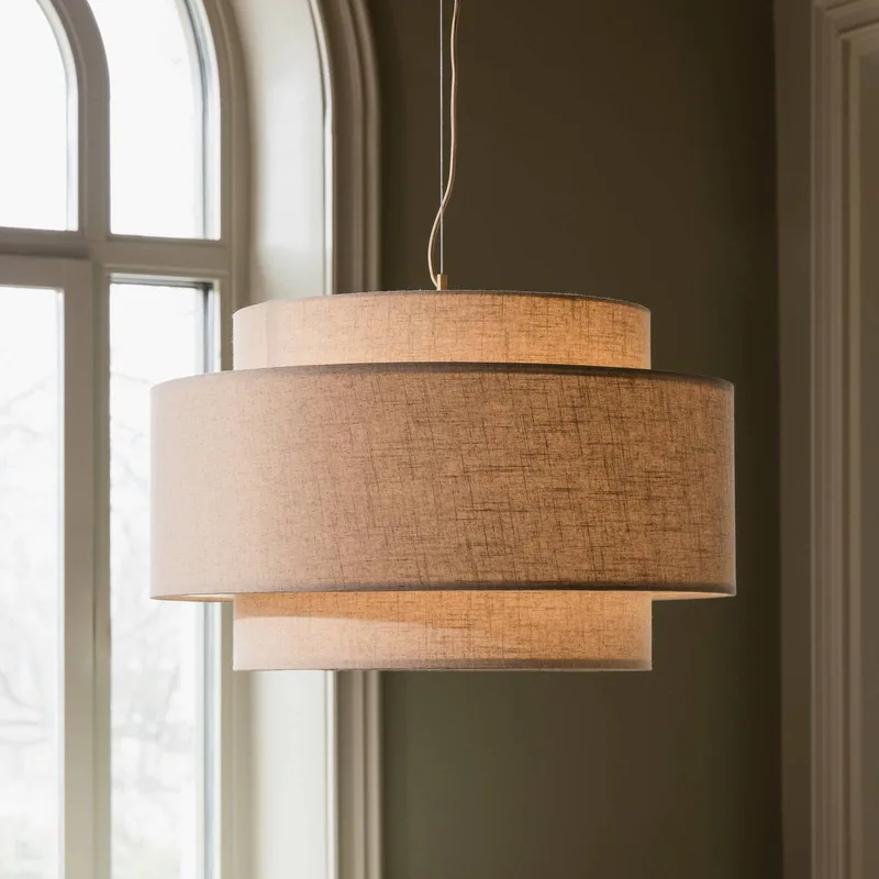 hanglamp Noah Bouclé, Ø 70 cm van Globen Lighting in Beige – productfoto