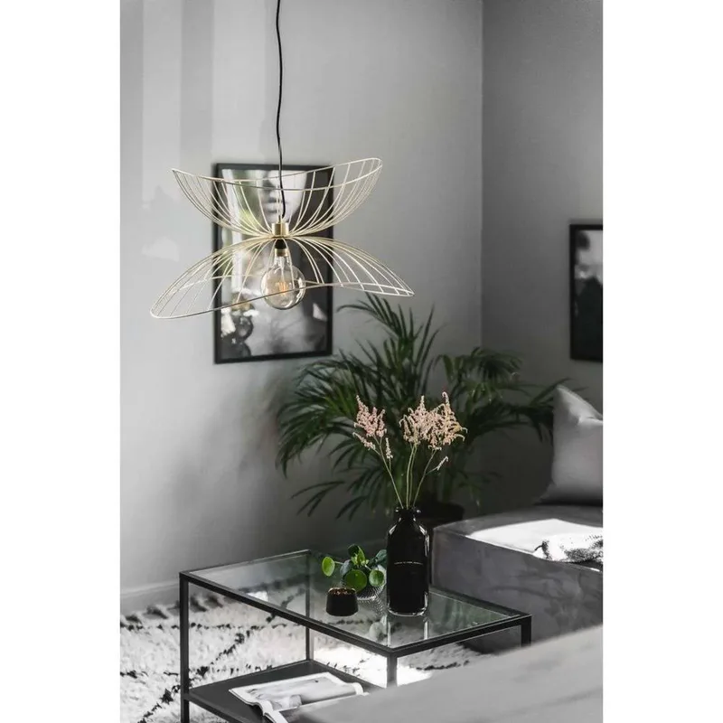 hanglamp RAY, messing, Ø 70 cm by Globen Lighting in Geborsteld messing – product photo