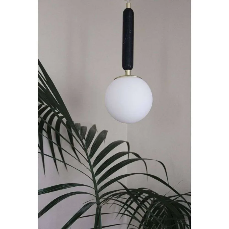 hanglamp Torrano, groen, Ø 15 cm by Globen Lighting in Dark green, White, Geborsteld messing – product photo