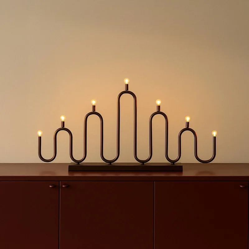 kandelaar Noel 7, breedte 76 cm by Globen Lighting in Bronze – product photo
