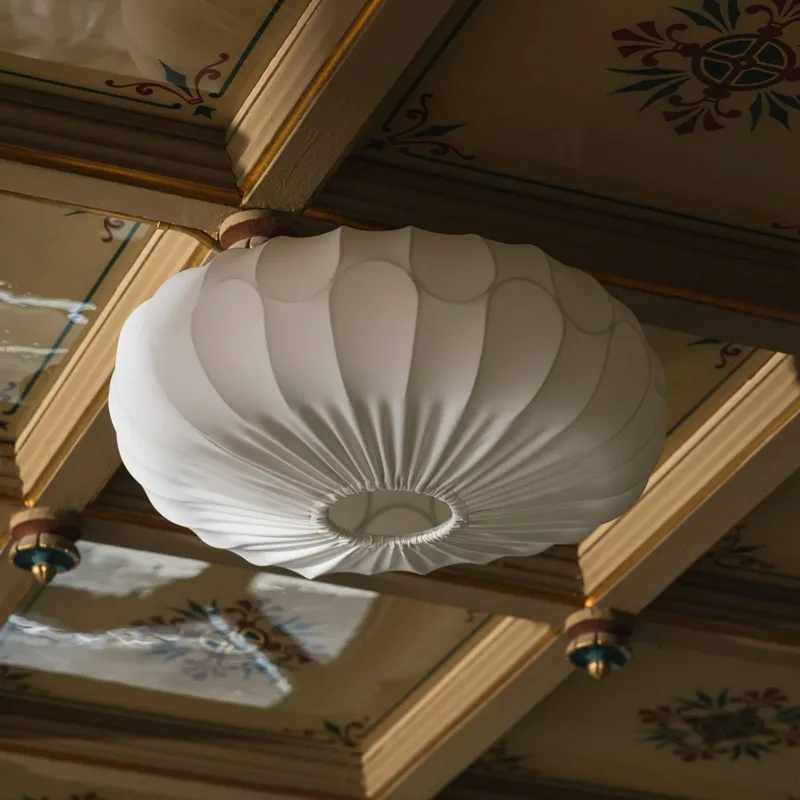 plafonlamp BLADVERK, Ø 50 cm, textiel by Globen Lighting in White – product photo