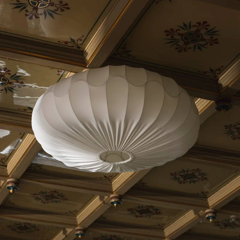 plafonlamp BLADVERK, Ø 70 cm, textiel by Globen Lighting in White – product photo