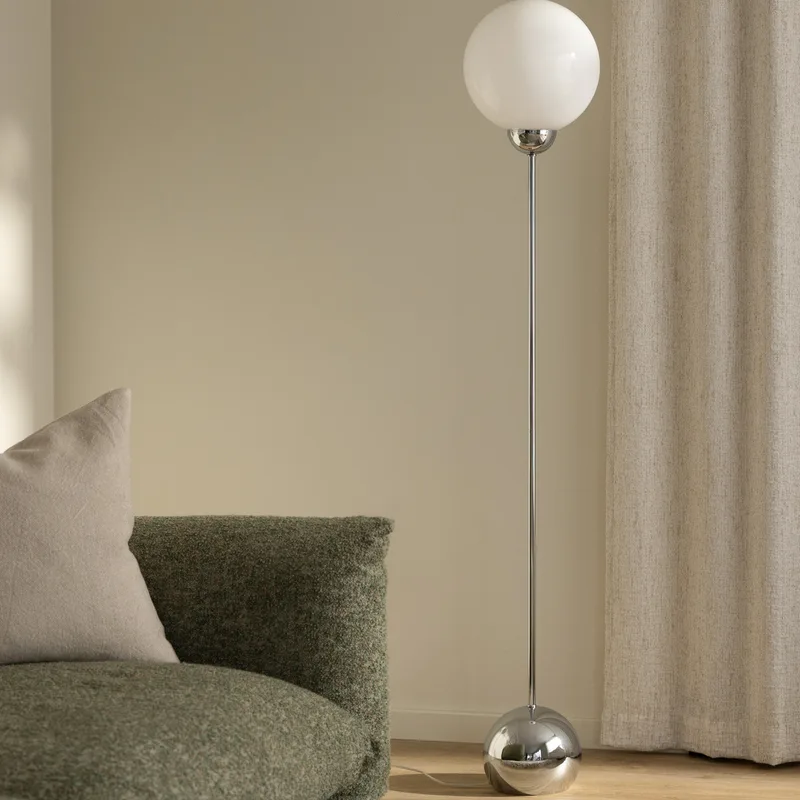Ripley vloerlamp chroom glas 144 cm by Globen Lighting – product photo