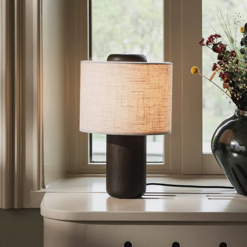 tafellamp Bosco, beige/bruin, hoogte 39 cm van Globen Lighting in Beige, Bruin – productfoto