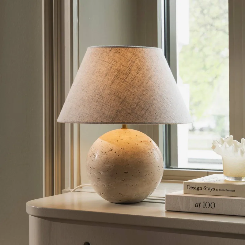 tafellamp Castello, beige/beige, hoogte 38 cm van Globen Lighting in Beige – productfoto