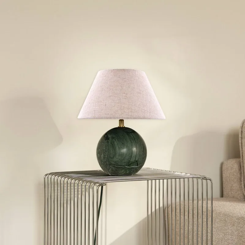 tafellamp Castello, groen/beige, hoogte 28 cm by Globen Lighting in Beige, Donkergroen gemarmerd – product photo