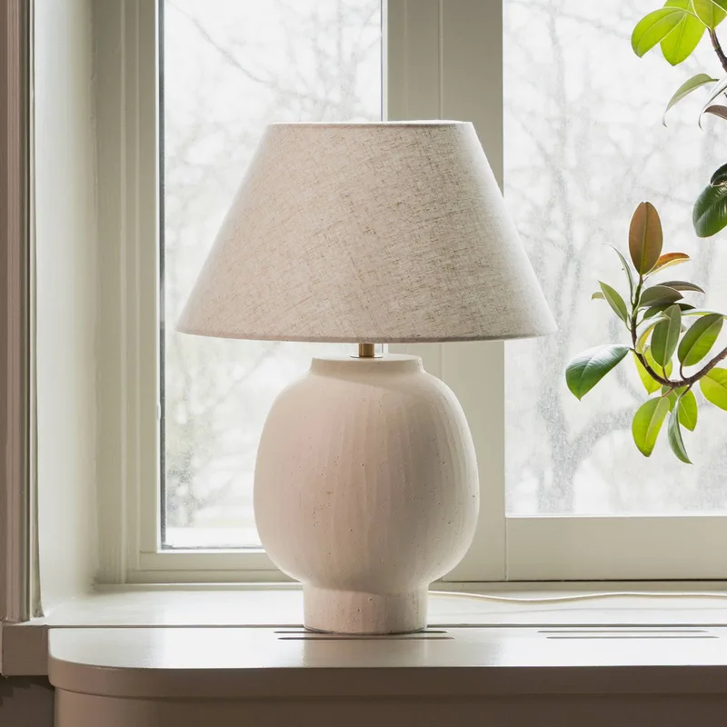 tafellamp Lorenzo, hoogte 46 cm, keramiek by Globen Lighting in Beige – product photo