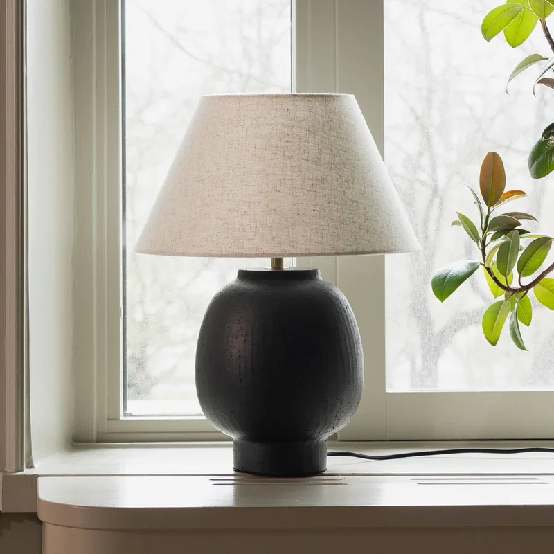 tafellamp Lorenzo, hoogte 46 cm, keramiek by Globen Lighting in Black – product photo