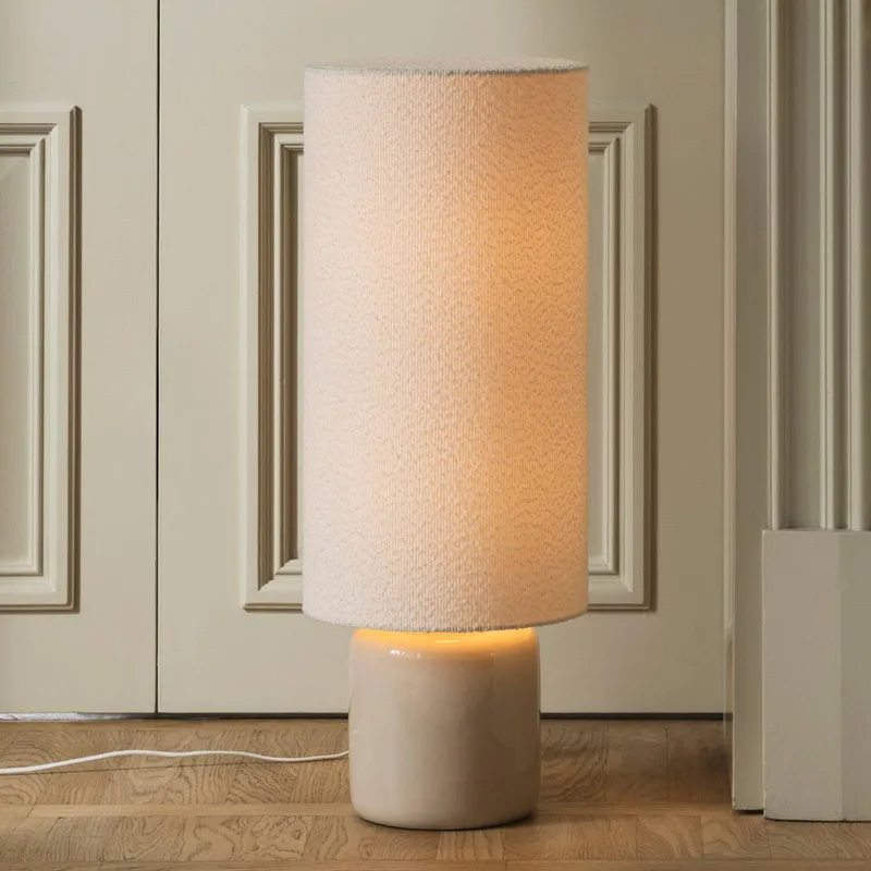 vloerlamp Florian, wit/beige, hoogte 80 cm fra Globen Lighting i Hvid, Beige – produktbillede