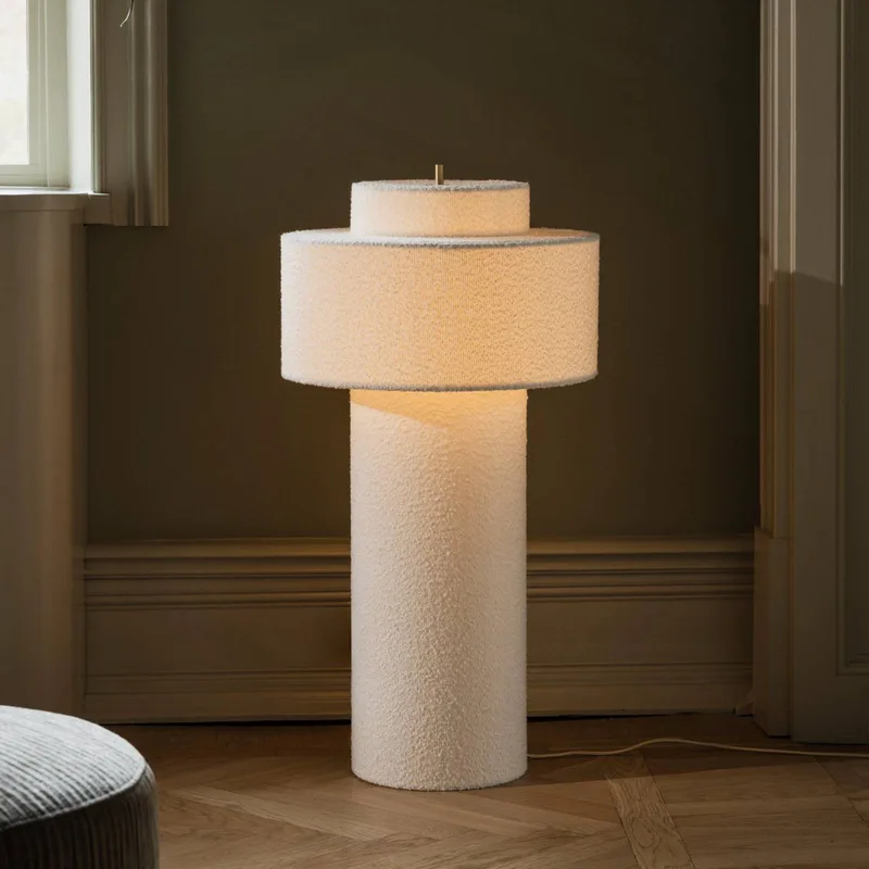 vloerlamp Noah, hoogte 88 cm, textiel by Globen Lighting in White – product photo