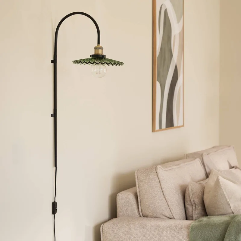 wandlamp COBBLER, groen, hoogte 75 cm, glas by Globen Lighting in Black, Green – product photo