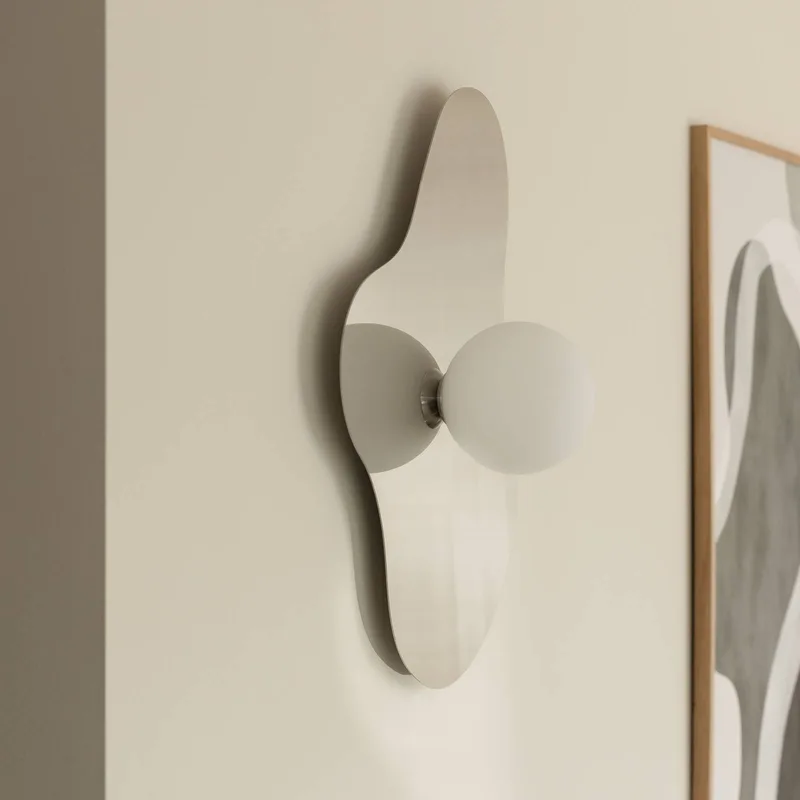 wandlamp ILLUSION, chroom, glas, 60 cm van Globen Lighting in Chroom, Wit – productfoto