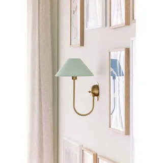 wandlamp IRIS, groen, hoogte 32 cm by Globen Lighting in Green, Geborsteld messing – product photo 3 of 3