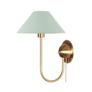 wandlamp IRIS, groen, hoogte 32 cm by Globen Lighting in Green, Geborsteld messing – product photo 1 of 3