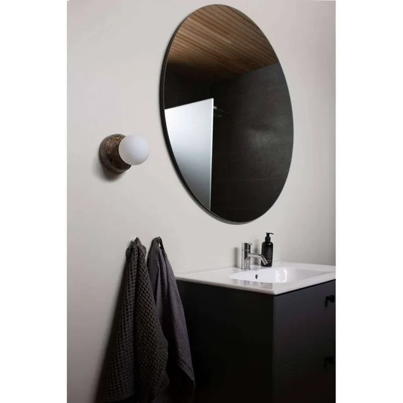 wandlamp Torrano bruin gemarmerd 13 cm IP44 van Globen Lighting in Bruin gemarmerd, Wit – productfoto