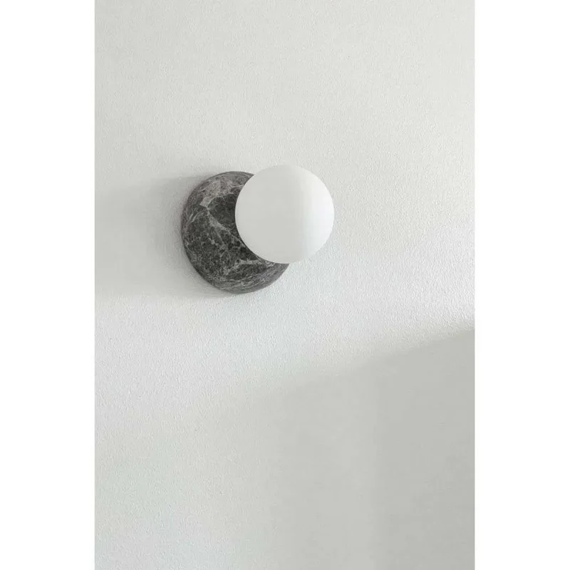 wandlamp Torrano, grijs, Ø 13 cm, IP44 van Globen Lighting in Grijs gemarmerd, Wit – productfoto