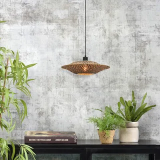 Bali hanglamp van bamboe, Ø 44 cm van GOOD&MOJO in Naturel, Zwart – productfoto 2 van 5