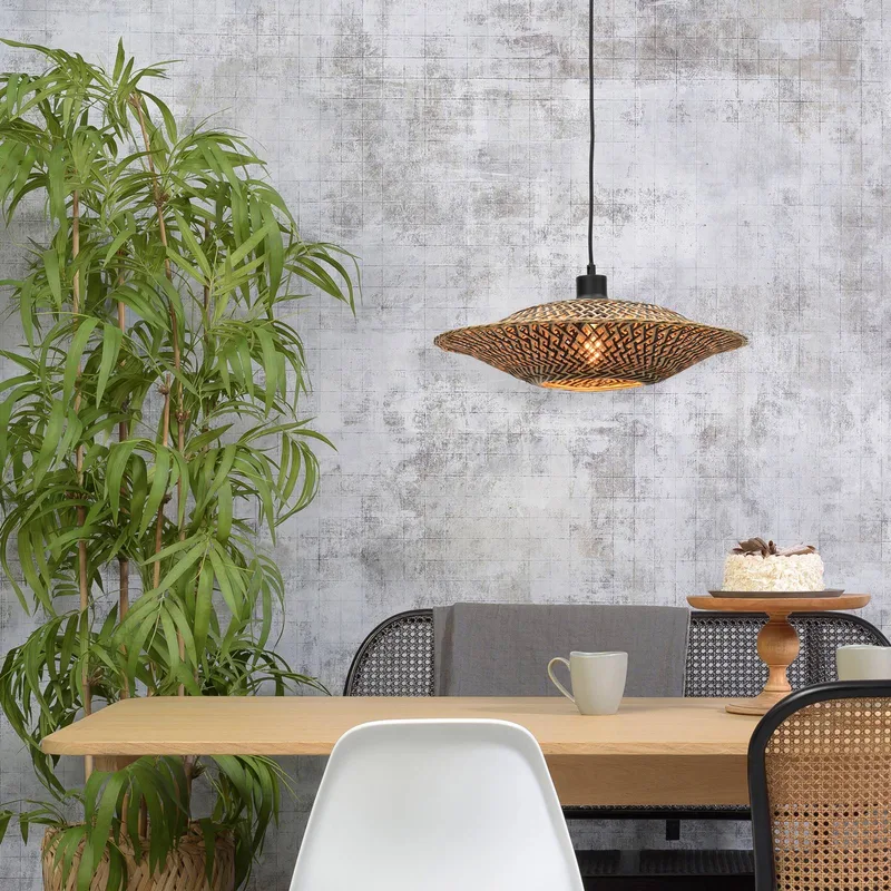 Bali hanglamp van bamboe, Ø 44 cm van GOOD&MOJO in Naturel, Zwart – productfoto 5 van 5