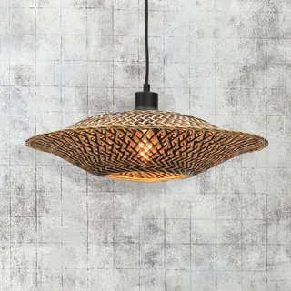 Bali hanglamp van bamboe, Ø 44 cm van GOOD&MOJO in Naturel, Zwart – productfoto 1 van 5