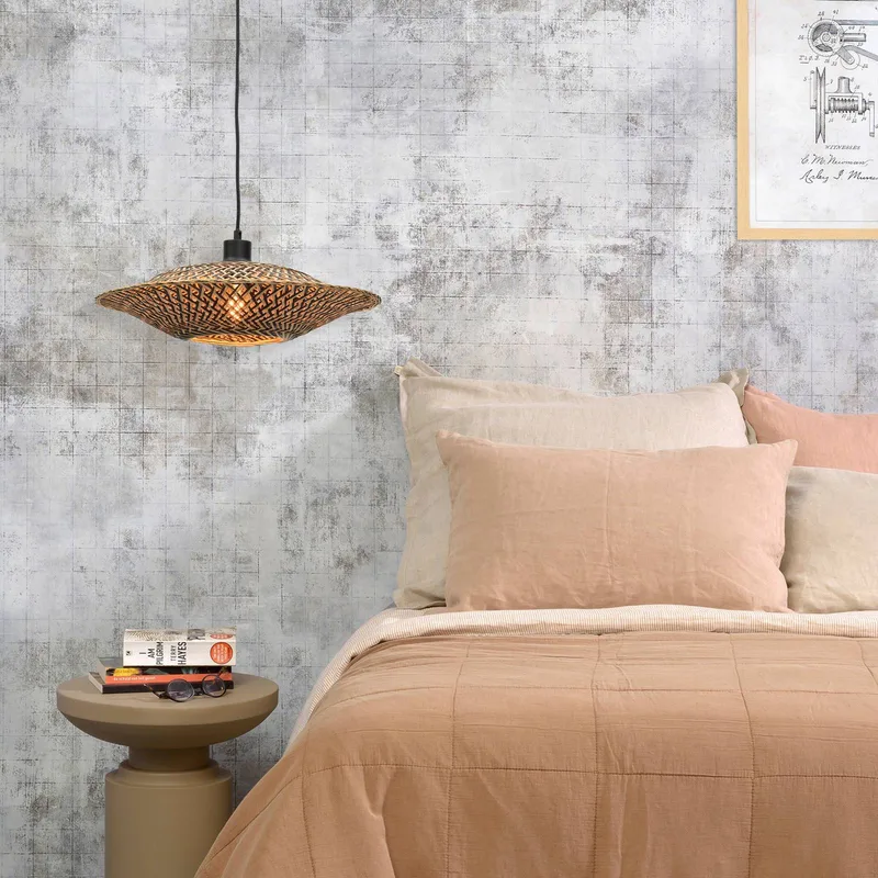 Bali hanglamp van bamboe, Ø 44 cm van GOOD&MOJO in Naturel, Zwart – productfoto 4 van 5