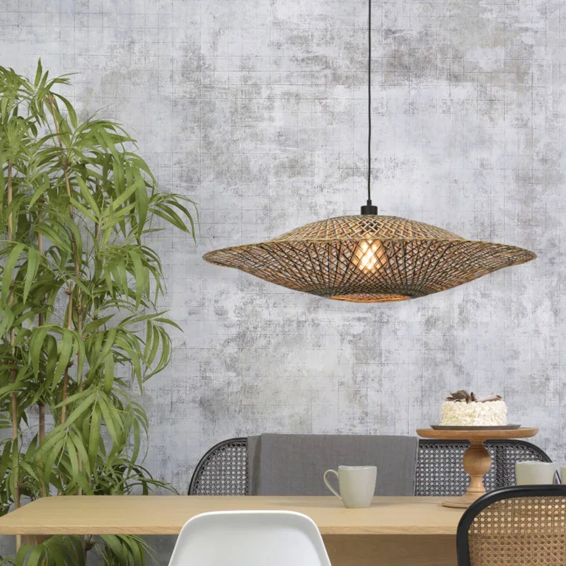 Bali hanglamp van bamboe, Ø 87 cm by GOOD&MOJO in Natural, Black – product photo 2 of 5