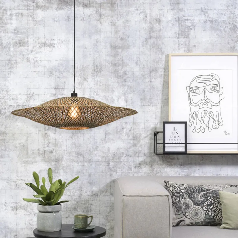 Bali hanglamp van bamboe, Ø 87 cm by GOOD&MOJO in Natural, Black – product photo 1 of 5