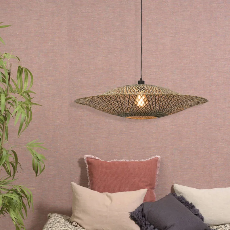 Bali hanglamp van bamboe, Ø 87 cm by GOOD&MOJO in Natural, Black – product photo 3 of 5