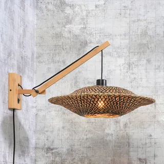 Bali wandlamp met 1 arm, naturel, 44 x 12 cm van GOOD&MOJO in Naturel, Zwart – productfoto 1 van 5