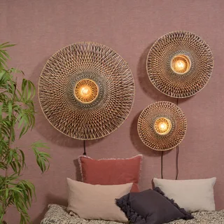 Bali wandlamp van bamboe, Ø 44 cm by GOOD&MOJO in Natural, Black – product photo 4 of 5