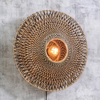 Bali wandlamp van bamboe, Ø 60 cm by GOOD&MOJO in Natural, Black – product photo 1 of 5