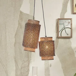 Bhutan hanglamp, 2-lamps. by GOOD&MOJO in Natural, Black – product photo 1 of 5