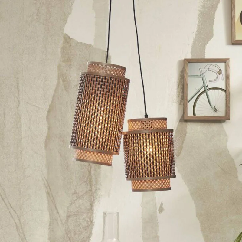 Bhutan hanglamp, 2-lamps. by GOOD&MOJO in Natural, Black – product photo 1 of 5