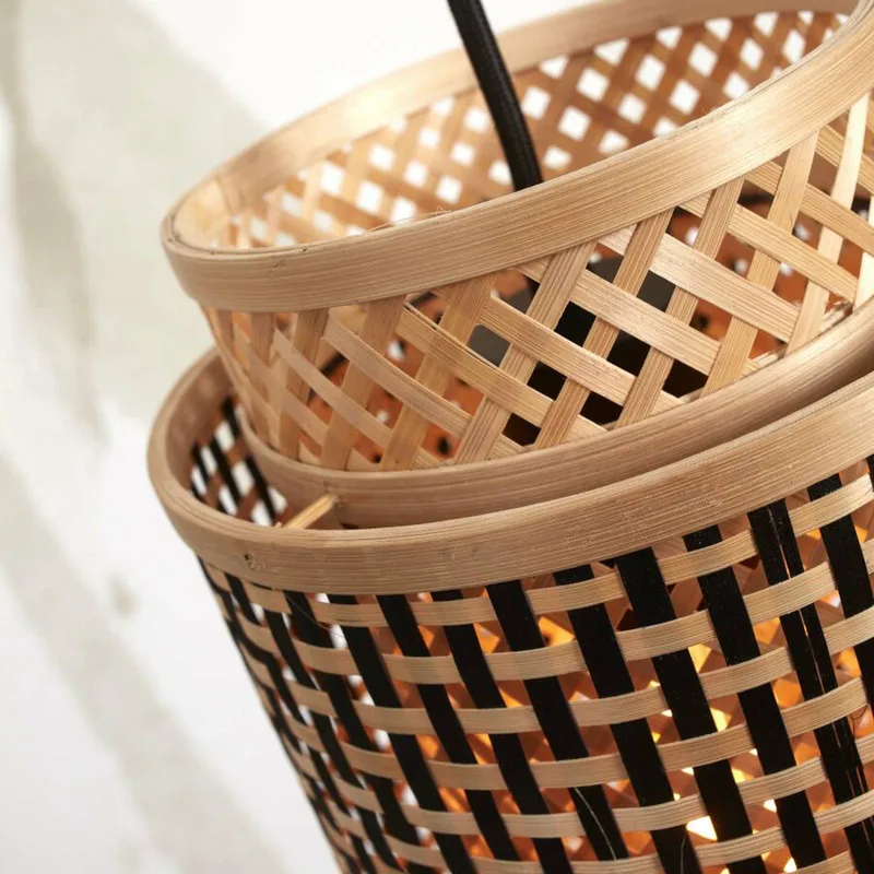 Bhutan hanglamp, 2-lamps. by GOOD&MOJO in Natural, Black – product photo 3 of 5