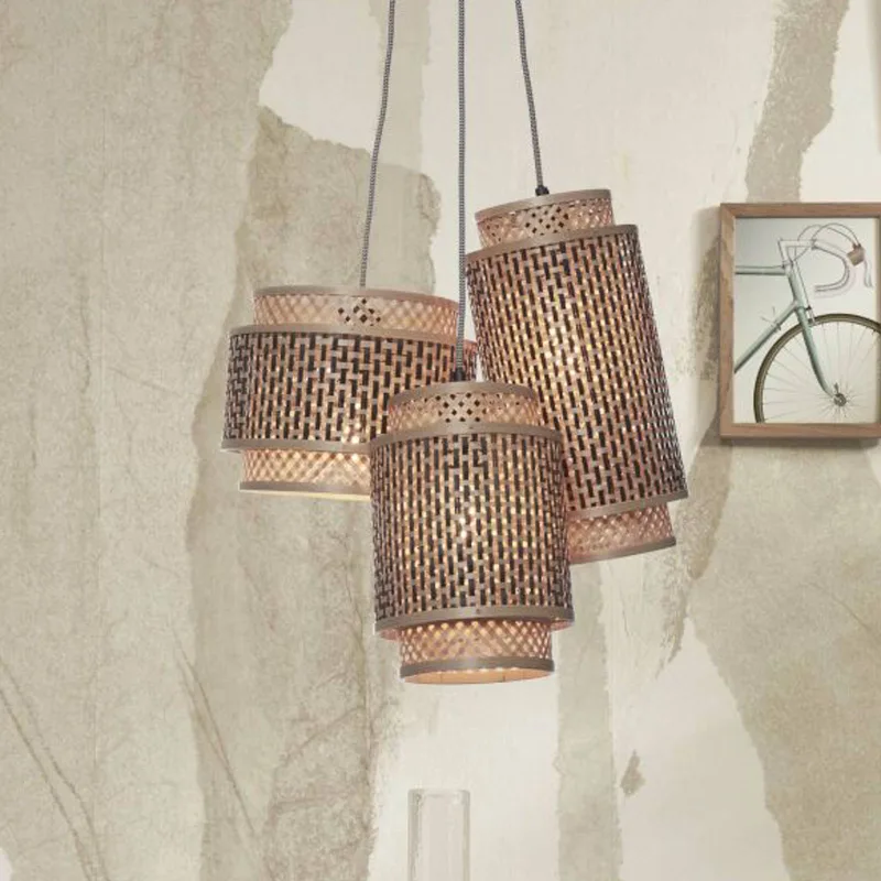 Bhutan hanglamp, 3-lamps by GOOD&MOJO in Natural, Black – product photo 1 of 5