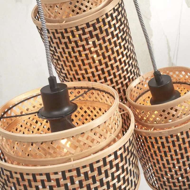 Bhutan hanglamp, 3-lamps by GOOD&MOJO in Natural, Black – product photo 4 of 5
