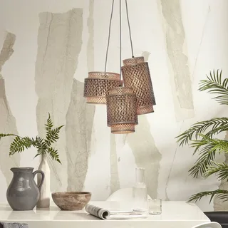 Bhutan hanglamp, 3-lamps by GOOD&MOJO in Natural, Black – product photo 2 of 5