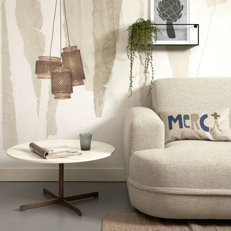 Bhutan hanglamp, 3-lamps by GOOD&MOJO in Natural, Black – product photo 3 of 5